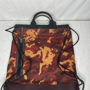 Coach Terrain Drawstring Backpack Rust Camo